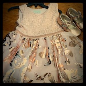 Toddler Girls size 2T dress and size 6M shoe.